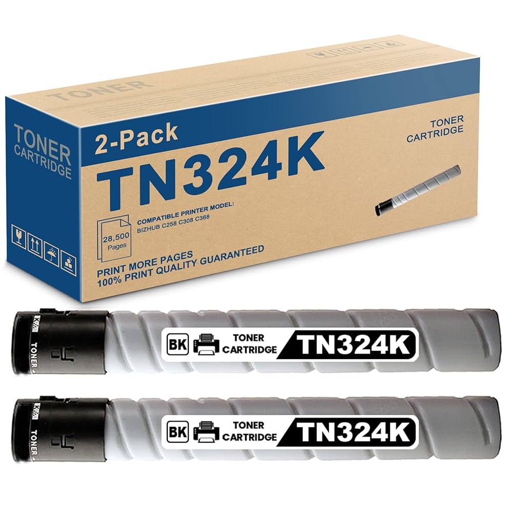 Amazon.com: TN324 Black Toner Cartridge 2 Pack - Compatible